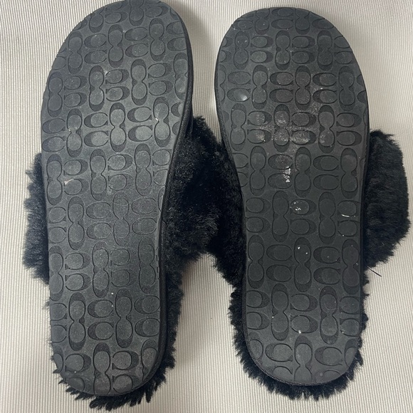 COUCH Velvet Faux Zuri Slippers in Black, size 8B - Picture 8 of 8